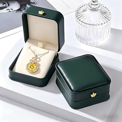 Teardrop Birthstone Necklace for Women 14K Gold/White Gold Elegant Ribbon Pendent Anniversary Love Birthday Gifts for Mom Women, 18"+2" Inches - color: Gold-11-Nov Birthstone
