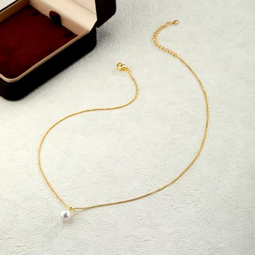 Charm Necklaces for Women,14k Gold Plated Waterproof Dainty Choker Necklace Summer Seashell Pearl Beach Cute Necklaces Set Fashion Jewelry Gift - style: Pearl 1