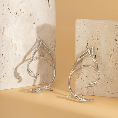 Ear Cuffs for Women, Hook without Pierced Ear Bone Clip Climber Earrings, Butterfly Shaped Ear Clip Wrap Around Earring No Piercing Cuff Earrings for Women - color: Elves Ear