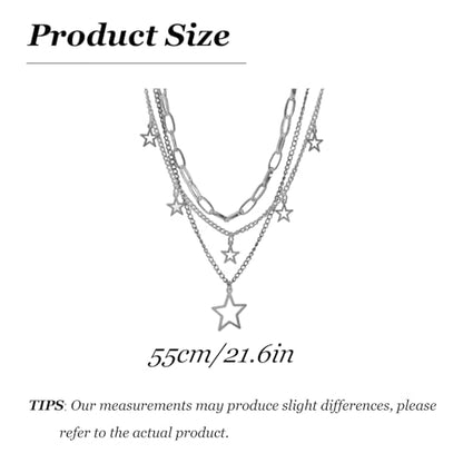 Gothic Necklaces for Women Cross Heart Pendant Layered Necklace Statement Jewelry Dark Romantic Gift for Halloween Parties - color: C4:star necklace