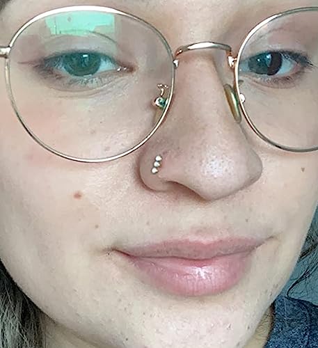 MODRSA 20g Nose Rings Hoops Nose Studs for Women Surgical Steel Hypoallergenic 20 Gauge Nostril Piercing Jewelry L Shape Crokscrew Silver Rose Gold Black Hoop Nostril Rings for Men - color: 12 - L Shape 20g - Gold