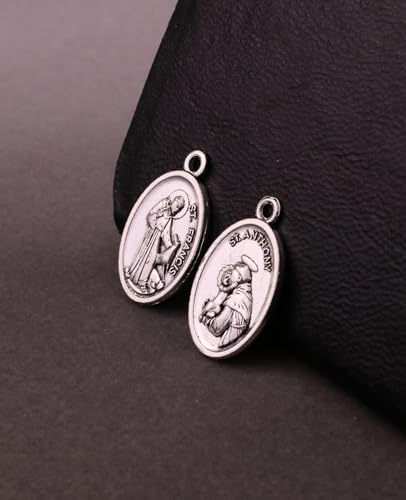 Saint Therese of Lisieux/Saint Mother Teresa of Calcutta/Divine Mercy Jesus/Mater Dolorosa Patron Saint Medal Charm Pendant for DIY Rosary Necklace Bracelet Jewelry Making Part - color: 30pcs-St.Anthony