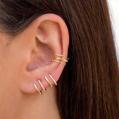 Ear Cuffs Non Piercing Ear Cuff Earrings for Women Gifts Trendy Stuff Clip on Cartilage Earrings Stacks Fake Earrings Jewelry Gifts - color: E:3pcs Heart gold cuff earrings