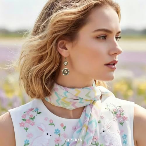 Boho Turquoise Dangle Earrings For Women Trendy,Western Blue Gemstone Drop Earings,Vintage Gothic Ethnic Statement Beach Vacation Long Birthstone Earrings with Leaf Teardrop Turquoise Crystal Tassels,Fashion Jewelry Birthday Gift. - style: A35 Vintage Bro