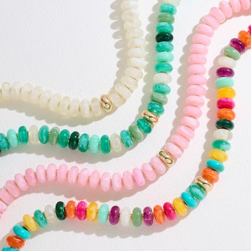Chunky Colorful Choker Necklace for Women - Summer Beach Round Resin Beads Necklace, Trendy Statement Summer Beach Jewelry Birthday Gifts for Vacation Holiday - color: 18mm Soft Pink Bead