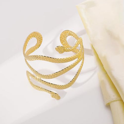 Harry and Henry Arm Cuff Gold Upper Arm Jewelry for Women Adjustable Open Cuff Bangle Bracelets Armband Jewelry Summer Outfits for Women 2026 - color: E:Snake Arm Cuff