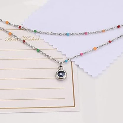 Colorful Beaded Anklet for Wome Beads Ankle Jewelry Waterproof Adjustable - color: Silver