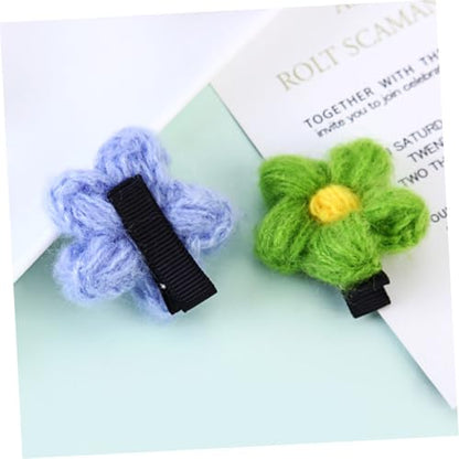 TEHAUX 12 Pcs Flower Bobby Pins Hair Clips for Mixed Colors Birthday Headdress Hair Accessories Set Random Color