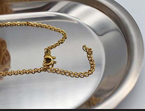 Women's Old English Initial Necklace 18K Gold Plated Stainless Steel Letter Pendant Gift - style: C