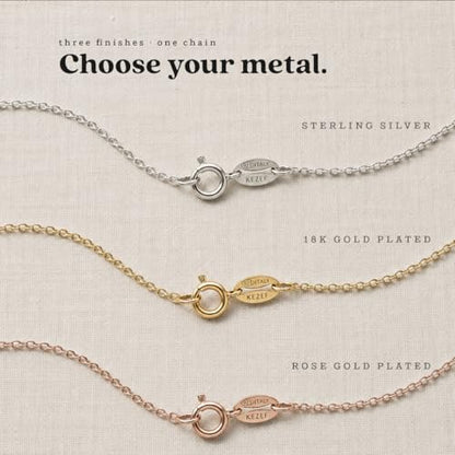 KEZEF 18K Gold Plated 925 Sterling Silver Box Chain Necklace for Women, 1mm Thin & Sturdy Italian Chain Necklace, Rose Gold & Silver Available, 15/16/18/20/22/24/30 Inch - color: 18kt Gold, size: 17 Inch