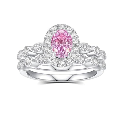 Moissanite Wedding Ring Set for Women D Color VVS1 Moissanite Engagement Rings 925 Sterling Silver Palladium and Rhodium Plated Promise Ring with Certificate - color: 1.55CTTW(1CT Center)