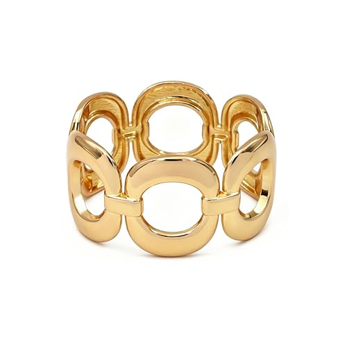 Chunky Gold Bangle Bracelets for Women Statement Bracelet for Dainty Charm Women Jewelry - color: Gold O Shape Bracelet