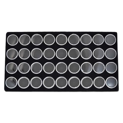 2-Pack 36-Jars Velvet Foam Padding Jewelry Container Inserts - Tray/Case Liners - Medium Gem, Beads, Collectibles Storage Box (Black) by The Display Guys - color: Black, size: Jars - 36