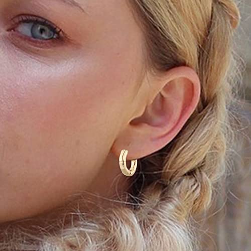 9 Pairs Gold Chunky Hoop Earrings Set for Women, 14K Gold Plated Twisted Huggie Hoop Earring Hypoallergenic, Lightweight Thick Open Hoops Earrings Jewelry Gifts. - color: B-9 Silver Hoop Earrings