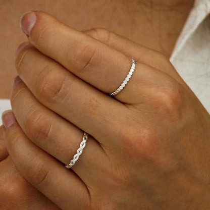 RLMOON 8PCS Gold Silver Rings for Women Non Tarnish Stackable Ring Set | 14K Gold Plated Dainty CZ Simulated Diamond Ring Eternity Wedding Band Gold Stacking Thumb Rings Size 4-12 - color: Gold Stackable Rings