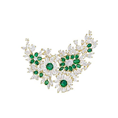 Brooches for Women, Shiny Cubic Zirconia Brooch Pins for Women Fashion Brooch Pin Broach Jewelry Gift - color: Rosa multiflora