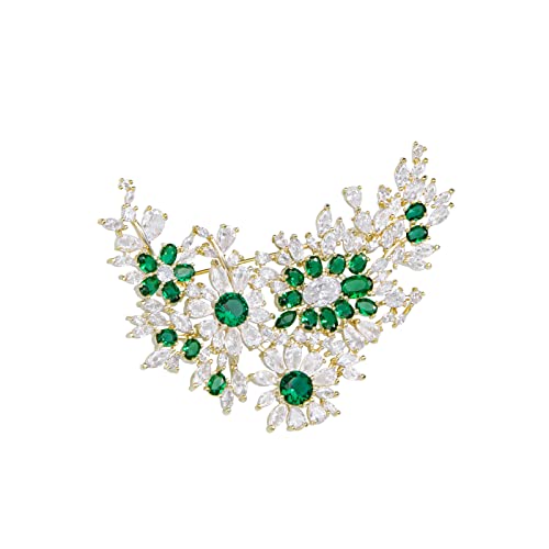 Brooches for Women, Shiny Cubic Zirconia Brooch Pins for Women Fashion Brooch Pin Broach Jewelry Gift - color: Rosa multiflora