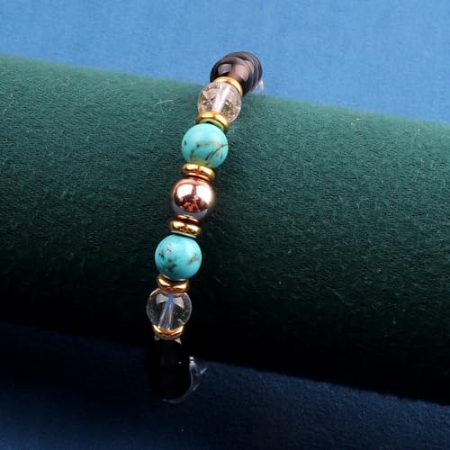KSQS Healing Stone Bead Bracelet for Women, Natural Gemstones Balance Protection Bracelet, Spiritual Crystal Beads Bracelet Anxiety Relief with Meaning Card - color: Healing