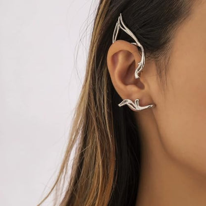 Ear Cuffs for Women, Hook without Pierced Ear Bone Clip Climber Earrings, Butterfly Shaped Ear Clip Wrap Around Earring No Piercing Cuff Earrings for Women - color: Elves Ear