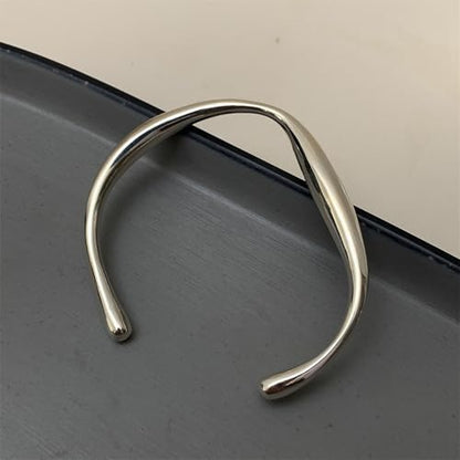 925 Sterling Silver Bangles For Women Handmade Silver Bangles Open Adjustable Bangle Bracelets For Women Silver Open Cuff Bracelets Stackable Wrap Bangles Festival Jewelry Gifts - color: Style 15