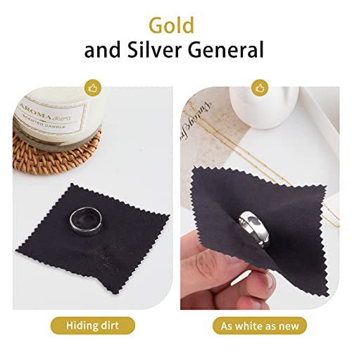 CATIFLIN 100pcs Premium Jewelry Cleaning Cloth, Silver Polishing Cloth Individually Wrapped, for Sterling Silver, Gold, Brass, Silverware, Coin, Ring, Watch and More (Black, 3.15" x 3.15") - color: Black