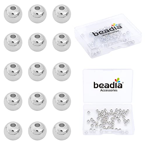 Platinum Plated Round Spacer Beads 5mm 60pcs for Jewelry Making Findings Non Tarnish - color: Platinum, size: 5mm