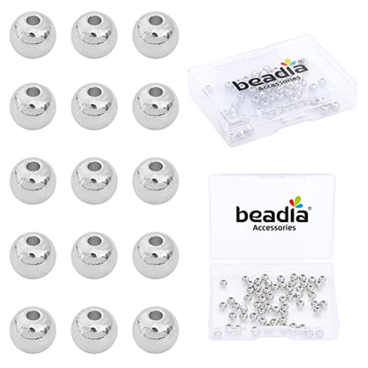 Platinum Plated Round Spacer Beads 5mm 60pcs for Jewelry Making Findings Non Tarnish - color: Platinum, size: 5mm