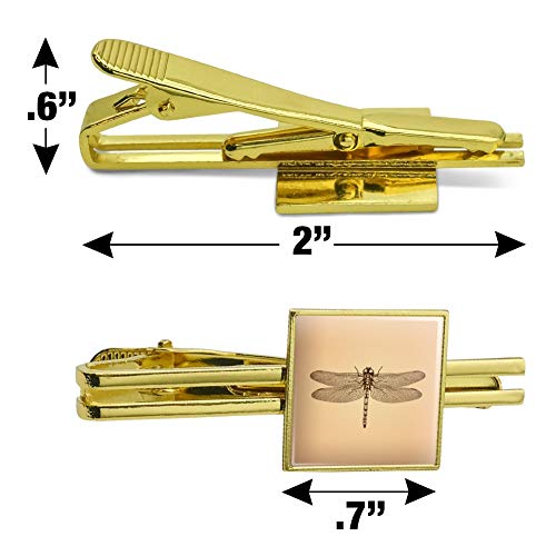 GRAPHICS & MORE Dragonfly Vintage Insect Square Tie Bar Clip Clasp Tack- Silver or Gold