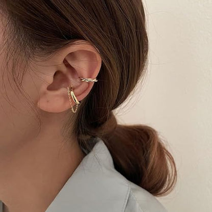 Ear Cuffs Non Piercing Ear Cuff Earrings for Women Gifts Trendy Stuff Clip on Cartilage Earrings Stacks Fake Earrings Jewelry Gifts - color: A7:Cuff-S