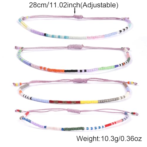 Stack Seed Beaded Bracelets Rope String Set For Women, Handmade Romantic Adjustable Braided Jewelry, Summer Beach Party Friendship Gift - color: Aries Taurus Gemini Cancer
