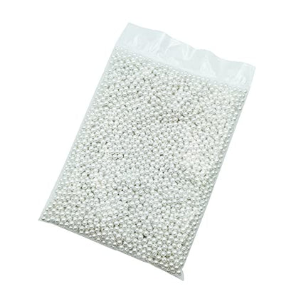 INSPIRELLE 3000pcs 6mm White Art Faux Pearl Beads ABS Round Loose Spacer | for DIY Craft Necklaces Bracelets Jewelry Making - color: White, size: 6mm
