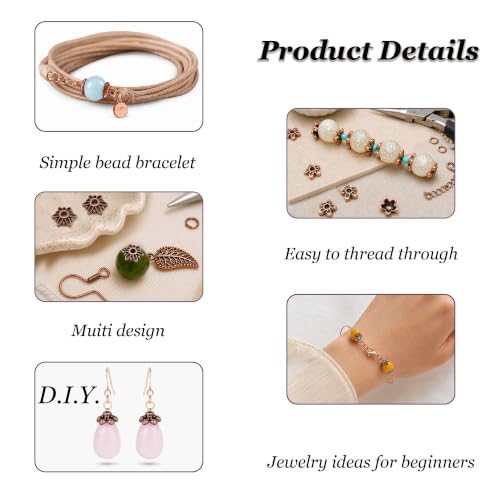 Heather's cf 600PCS Mixed Copper Metal Bead Caps for Jewelry Making, 6mm Flower Bead Caps Fit 8-10mm Beads, DIY Jewelry Making Supplies - color: Mixed Copper - 600Pc