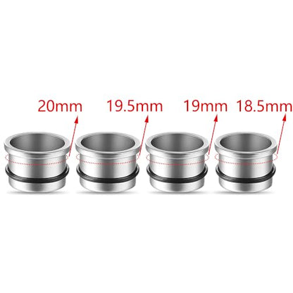 LADEMAYH Comfy Dead Stretching Ear Tapers Stretching Kit, Small Gaps Packed, 0.5mm Increments, Surgical Stainless Steel 316L, Flat Top Ear Plugs, Pain-Free Body Piercing Jewelry for Women & Mens - color: Silver, size: 18.5-20mm