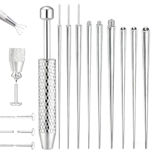 Piercing Taper Ball Grabber Tool 14G/16G/18G/20G Stainless Steel Piercing Taper Tool - style: External Thread(14G 16G 18G 20G) +Ball Grabber Tool