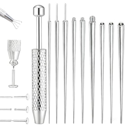Piercing Taper Ball Grabber Tool 14G/16G/18G/20G Stainless Steel Piercing Taper Tool - style: External Thread(14G 16G 18G 20G) +Ball Grabber Tool