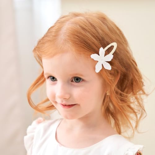 YHXX YLEN 20PCS Toddler Hair Clips Floral Flower Baby Girl Hair Clips, Non Slip Snap Hair Clips Barrettes, Cute Spring Summer Hair Accessories for Baby Girls Kids - color: 20pcs-Pink daisy