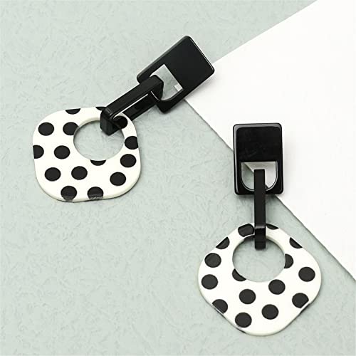 ONLYJUMP Exaggerated Geometry Earrings Acrylic Round Square Triangle Heart Dangle Earrings for Women Multilayer Bohemia Earrings Classic Retro Minimalist Earrings Statement Jewelry - color: White A