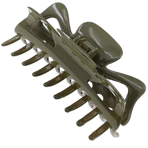 Camila Paris CP3504 French Large Hair Clips for Women Thick Hair for Long Curly Wavy Hair, Girls Hair Claw Clip, Durable Styling Big Claw Clip for Thick Hair, Strong Hold No Slip Grip, Made in France - color: Green 4.5"