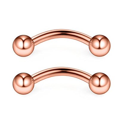 12PCS 12G Surgical Steel PA Eyebrow Ear Navel Belly Lip Ring Body Piercing Jewelry - style: 12mm w Balls