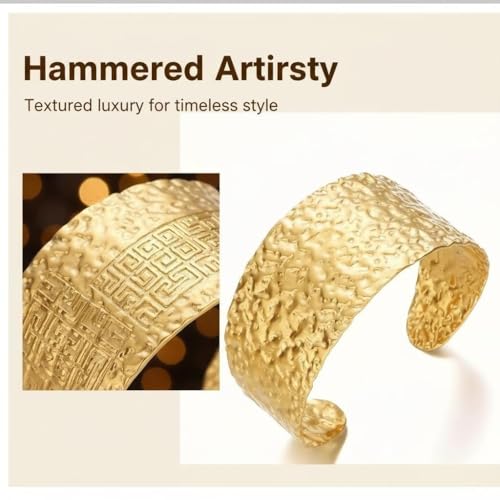 Exquisite and Stylish Gold Bracelet, Fashion Jewelry, Women's Gold Accessories – Ideal Gift for Mom, Wife or Girlfriend - style: Frosted texture wide-face C-shaped bracelet