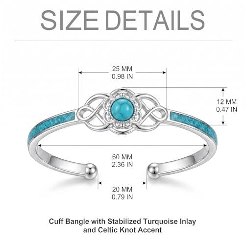 Cuff Bracelet for Women Infinity Open Bangle Adjustable Bracelet Jewelry for Her - color: Black Onyx