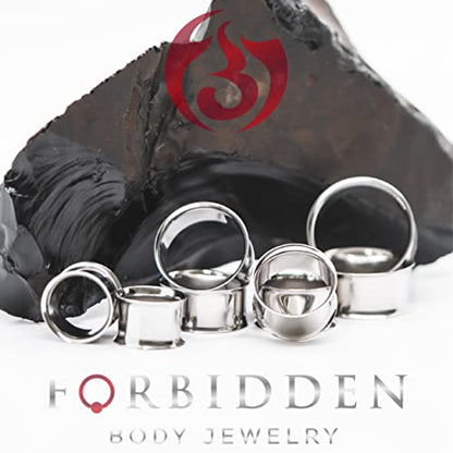 Forbidden Body Jewelry Ear Gauges, Ear Tunnels, Tunnels For Ears, Surgical Steel Mirror Finish Double Flared Tunnel Plug Earrings - style: 2pcs: 4mm (6GA)