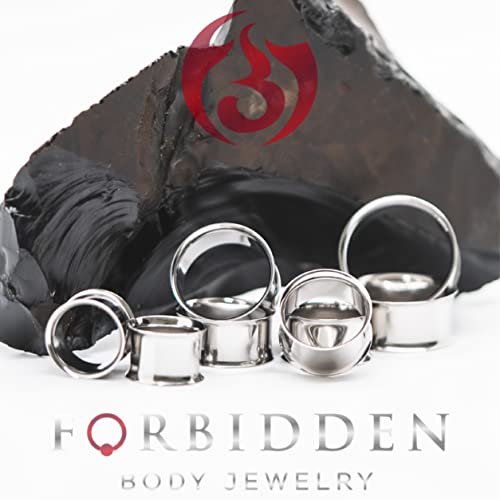 Forbidden Body Jewelry Ear Gauges, Ear Tunnels, Tunnels For Ears, Surgical Steel Mirror Finish Double Flared Tunnel Plug Earrings - style: 2pcs: 8mm (0GA)