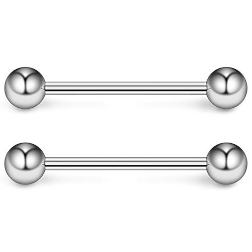 316L Stainless Steel Nipple Shield Barbell Ring Bar Body Piercing 14G - style: Steel-19mm