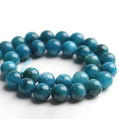 Natural Stone Beads Blue Apatite 6mm Polished Round Smooth Gemstone Beads for Jewelry Making 15 Inch(Blue Apatite,6mm) - color: Blue Apatite, size: 6mm