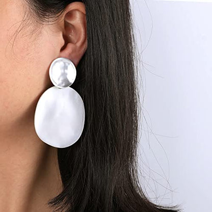 Women's Statement Clip-On Earrings Hypoallergenic Lightweight Clip Earrings - color: oval