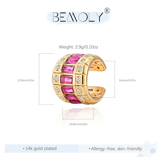 Gold Ear Cuff for Women, 14K Gold Plated Single Non-Pierced Earring with Micro-Pave Cubic Zirconia Adjustable Open Ear Clip for Daily Wear & Special Occasions - color: ear cuff-S 002