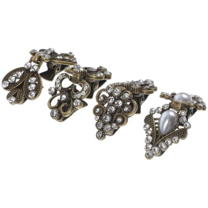 Beaupretty 4pcs Vintage Alloy Sweater Clips Retro Cardigan Pins with Smooth Surface and Sturdy Design, Shawl Collar Clasps for Weddings and Anniversaries