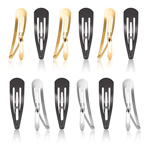 Geyoga 30 pcs 4 Inch Large Metal Snap Hair Clips Snap Barrette for Women | Gold Silver Gun Black, Strong Spring, No Slip Hold, Thick Fine Hair, Party Daily Use