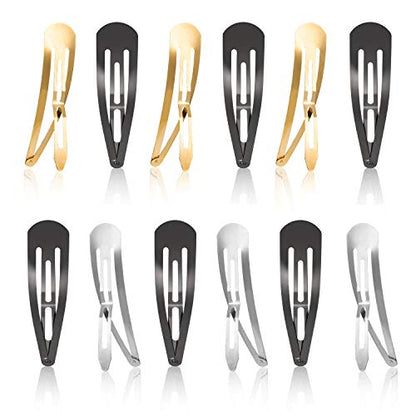Geyoga 30 pcs 4 Inch Large Metal Snap Hair Clips Snap Barrette for Women | Gold Silver Gun Black, Strong Spring, No Slip Hold, Thick Fine Hair, Party Daily Use
